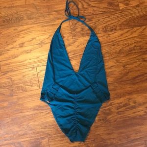 Arrow & Eve Swim - Arrow & Eve Dark Teal Deep V Halter One Piece Suit Arrow & Eve Swim - Arrow & Eve Dark Teal Deep V Halter One Piece Suit